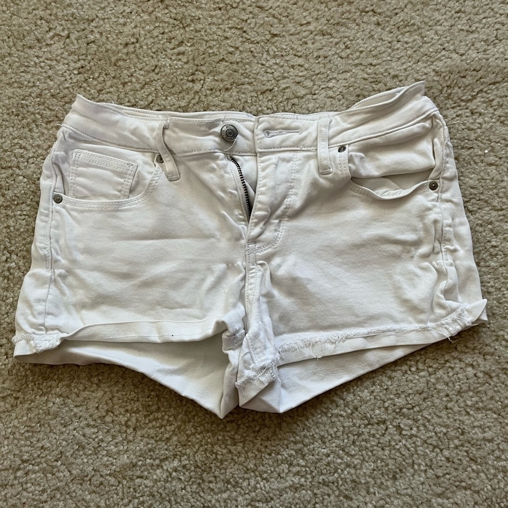 White Jean Shorts